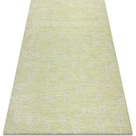 Tappeto SIZAL PATIO 3045 fogliame tessuto piatto verde / beige green 78x150 cm
