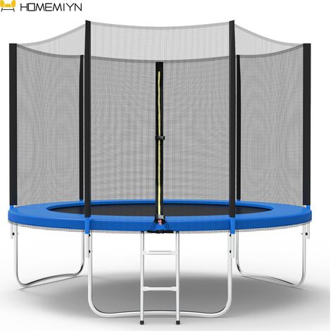 Trampoline Extérieur 305 cm (10FT) Renforcé – avec Filet de Sécurité, Échelle et Couverture de Protection, pour Enfants et Adultes (1/5)