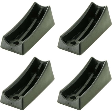 Cyclingcolors – Lot de 4 embouts plastiques noirs pour pieds de chaise Cantilever – Tube rond Ø 25mm – Protection meubles – Extrémité incurvée
