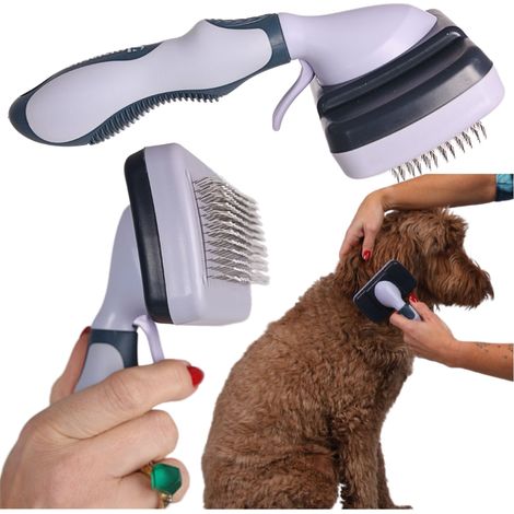 SELBSTREINIGENDE BÜRSTE FÜR HUNDE UND KATZEN ZUM KÄMMEN UND ENTFERNEN DER UNTERFELLHÄUTE