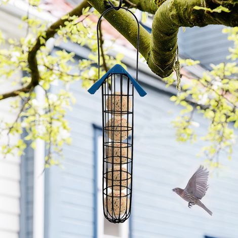 Hängender Futterspender für Wildvögel im Freien, geeignet für Meisenknödel. (1/5)