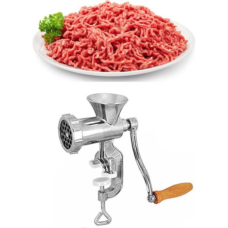Hachoir à viande manuel en alliage d'aluminium, machine à broyer la viande et les légumes pour la cuisine (1/5)