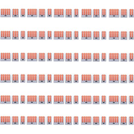 Kit de 90 connecteurs électriques rapides, bornes de raccordement compactes, 250V 32A, orange, pour fils et câbles, assortiment pratique (1/5)