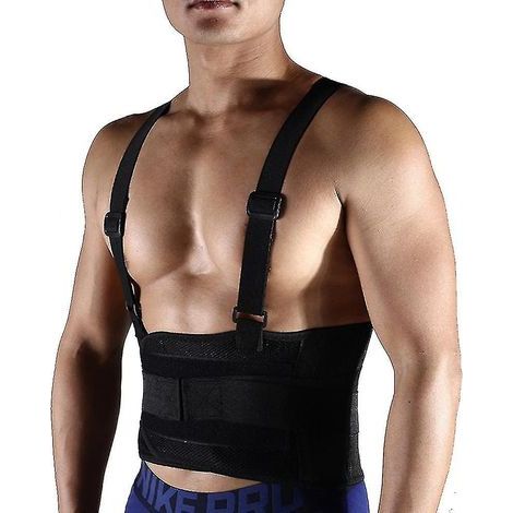 Ceinture de soutien lombaire de travail avec bretelles amovibles. pour le port de charges lourdes et la protection contre les douleurs dorsales.