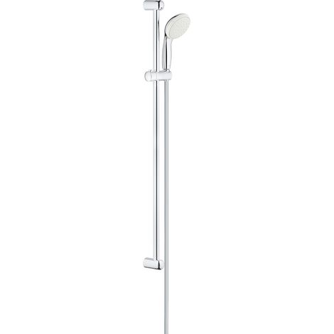 Grohe – Ensemble de douche Tempesta 100 1 jet – Barre de douche 900 mm – Chrome éclatant – Débit limité 8 l/min – Technologie SpeedClean