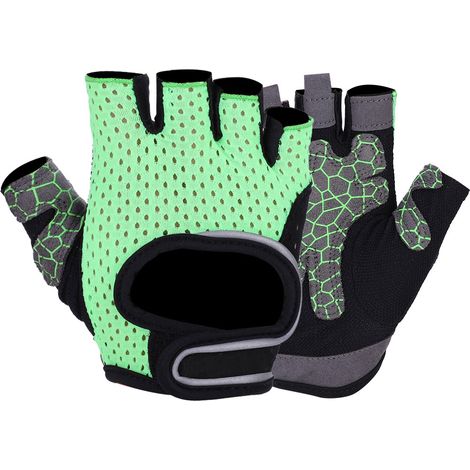Gants Fitness - Paume En Silicone Antidérapante - Dos En Maille Respirante Élastique - Pour Salle De Sport Et Activités Extérieures - Taille XL (1/5)