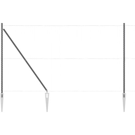 Poteaux de clôture avec pointe 7 pcs Ø32 mm 180 cm Acier galvanisé CFW1609139 (1/5)