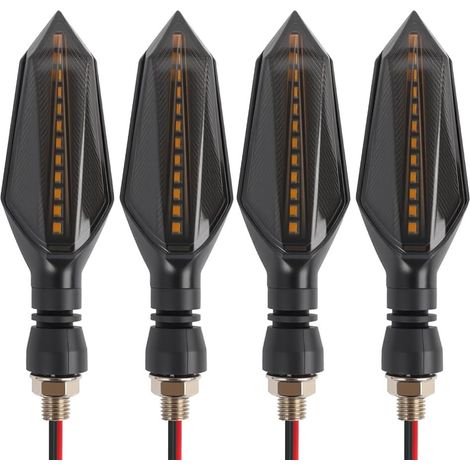 Clignotant Moto LED, Clignotants Universels 12V pour Moto, Lumières Ambre et Bleu à Double Couleur, Indicateurs de Clignotement pour Scooter, Quad, Cruiser et Vélo Personnalisé (1/5)