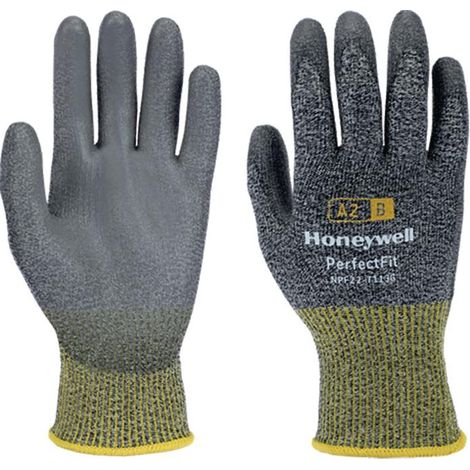 Gant anti coupure New Perfect Fit 13G PU A2/B taille 8 gris/jaune EN 388 PSA II (Par 10) (1/4)