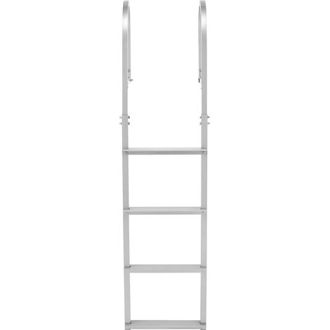 Échelle de bateau aluminium, 4 marches, capacité 227 kg, design rapide, baignade en lac et piscine matériel certifié (1/5)