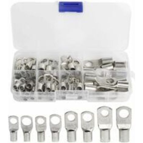 60 Pcs Cosses Électrique Trou Boulon En Cuivre Étamé Connecteurs Sc À Sertir/Souder Pour Câble De 6m㎡ 8m㎡ 10m㎡ 16m㎡ 25m㎡