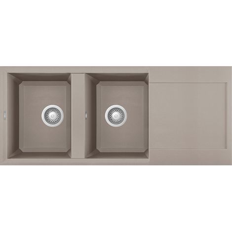Lavello Elleci Incasso 2 vasche 116x50 Easy 500 Granitek Grigio Tortora LGY50043