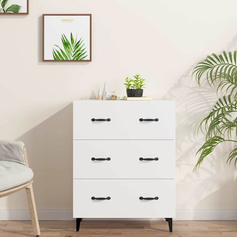 Buffet - Armoire de rangement Enfilade Blanc 69,5x34x90 cm Bois d'ingénierie BV510523 - BonneVie (1/5)