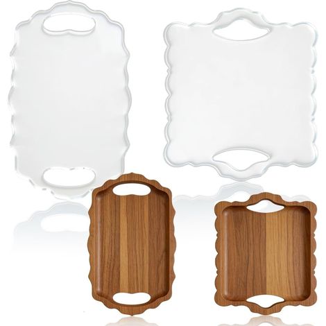 Lot de 2 modèles de défonceuse rectangulaires à bords ondulés en acrylique transparent 27,9 x 19,1 cm - Pour travaux manuels - 5 mm d'épaisseur (1/5)