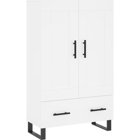 Credenza cassettiera mobile contenitore organizer cucina soggiorno salotto alto 695 x 31 x 115 cm legno ingegnerizzato bianco 020032504