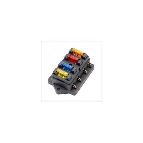 Caja portafusibles estándar de 4 hojas de 12V, 24V y 32V para barcos, camping, coches y otros vehículos, con fusible de 6 hojas - Crezuo