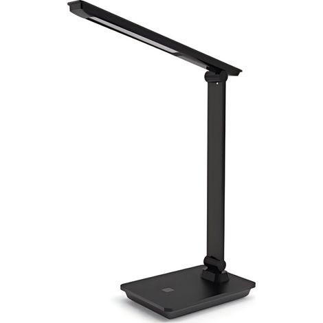Luminaire LED à intensité variable, argenté, 9 W, température de couleur 3000-6500 K, protection des yeux pour une utilisation au bureau et en salle d'étude.