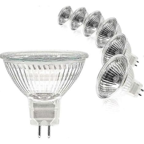 Ampoule halogène, ampoule spot MR16, ampoule 12 V 50 W, ampoule GU5.3, ampoule MR16 à intensité variable, ampoule halogène blanc chaud 2700 K, lot (1/5)