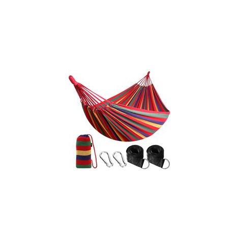 Hamac d'extérieur de Camping, en Plein air Portable en Toile, Léger avec Sangles respectueuses des Arbres, Sac de Transport, Parfait pour Le Jardin, Balcon, Patio, la Plage, Randonnée (1/5)