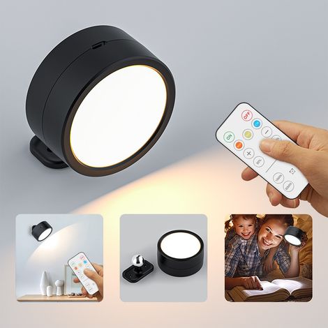 Luce notturna a LED - Telecomando e ricarica - Decorazione e illuminazione d'interni - Lampada da parete rotonda girevole a forma di cuscino (1/2)