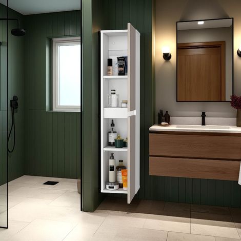Capri meuble mural haut de salle de bain avec deux portes (1/4)