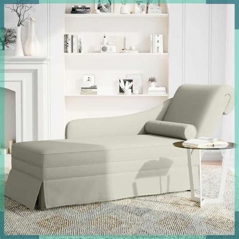 Fauteuil long - 4009789 - crème - velours - accoudoir droit (1/5)
