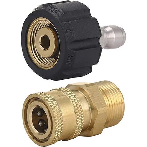 3/8 pouces à M22 connecteur rapide haute pression lave-auto raccord rapide pistolet à eau Tube adaptateur Joints (1/5)