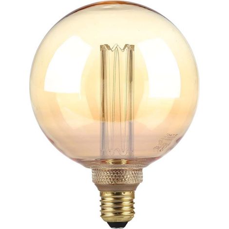 Bombilla LED V-TAC E27 de 4 W, filamento G125, ámbar, blanco cálido (1/5)