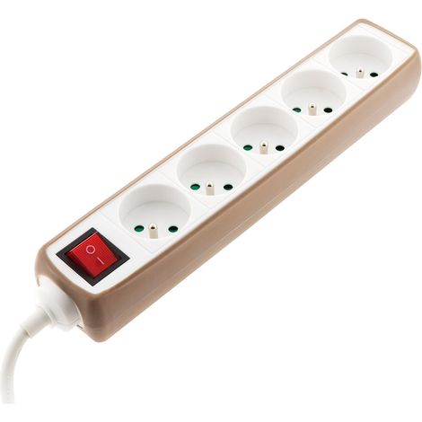 Zenitech – Multiprise 5 prises 16A 2P+T avec interrupteur – Housse silicone résistante aux chocs – Longueur câble 1m – Puissance max 3680W - 5x16A (1/4)