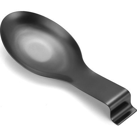 Repose-cuillère noir mat, porte-cuillère en acier inoxydable pour plaque de cuisson, support pour louches, pinces, spatules, support pour plaque de cuisson (1/4)
