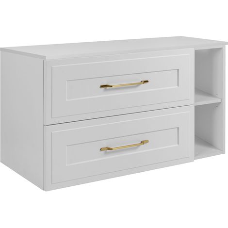 Set di mobili da bagno sotto lavabo, bianco, 80 (60 + 20) x 46 x 58 cm , 3 colori di maniglie a scelta