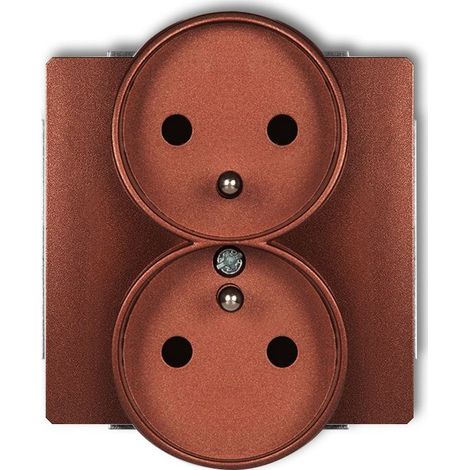 Enchufe doble Deco con/sin, marrón metálico 9DGPR-2zp