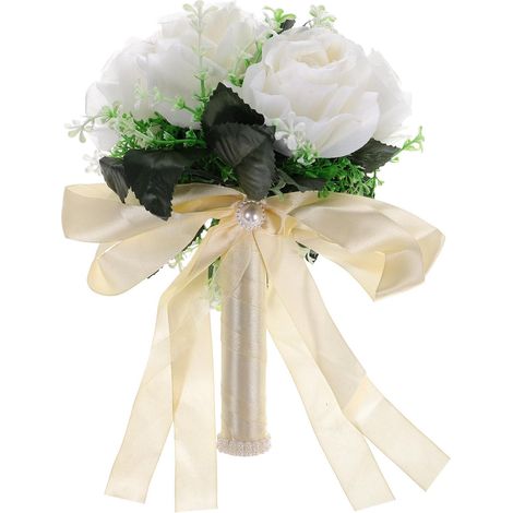 Bouquet de Demoiselle d'honneur Artificiel pour Mariage, Petite Taille, Fleurs Artificielles Élégantes, Décor Romantique pour Cérémonie (1/5)