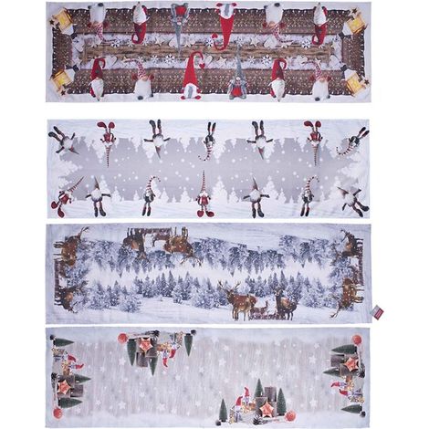 4er Set Weihnachtstischdecke 4 Motive 85x85cm-M115836-4er (1/5)