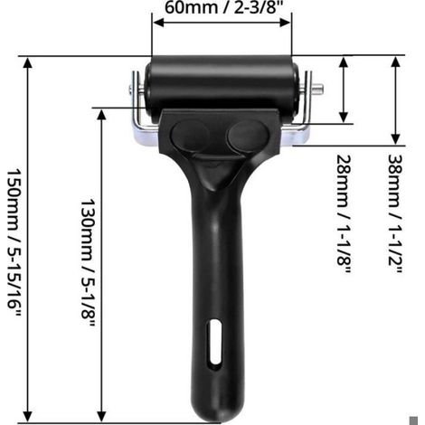 Rouleau De Laminage - Acier Inoxydable Et Caoutchouc - Pour Pose De Papier Peint Et Encre Linoléum - 6 Cm (1/5)