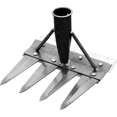 Outil de désherbage,Ergonomique, Manuel et Polyvalent Râteau Jardin Robustes pour Désherbage,Enlèvement des Cailloux extérieur, préparation du Sol Jardinage paysagisme 4 dents - (1/5)