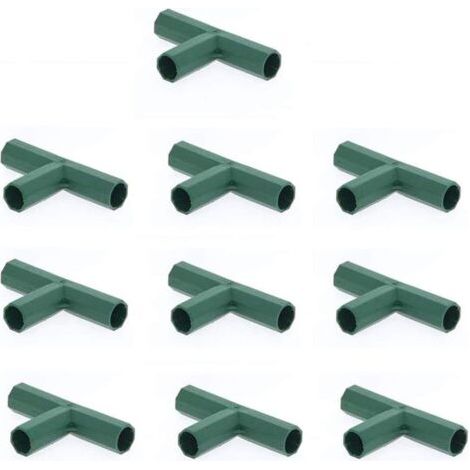 10 conectores de 16 mm para marco de invernadero, de PVC, para construcción, de 3 vías, para esquinas de muebles, soporte estable (16 mm, plano, 3 vías) (1/4)