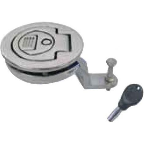 Poignée de coffre ronde encastrée avec serrure inox A4 (1/2)