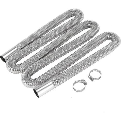 Ecleanfy - Tuyau d'échappement de chauffage automobile de 200 cm avec 2 colliers de serrage, tuyau d'échappement de réservoir de carburant pour pétrole brut. (1/5)