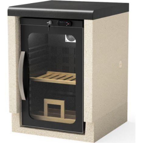 Modulo da banco con frigorifero per barbecue Kitaway Construction 61×63×85 cm Base per barbecue testurizzata bianca/nera (1/5)