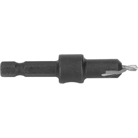Senkbohrer mit spitzem Kopf, breiter Nut, Hartmetall, verstellbarem Sechskantschaft, schwarz (1/5)