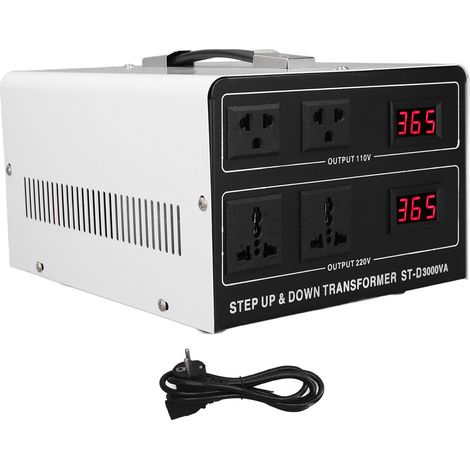 Convertisseur de tension, transformateur, affichage LED, 220V à 110V, Boost et Buck Power, prise ue (1/5)