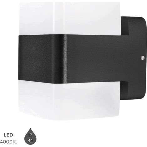 Aplique IP44 Opalo LED 14.3W Blanco Neutro 4000K On/Off Negro Iluminación Interior Moderna y Eficiente