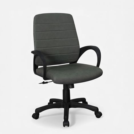 Sedia da ufficio girevole regolabile in similpelle Klaris - Grigio