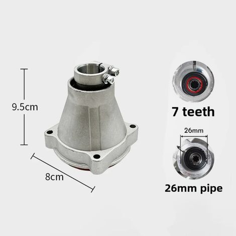 Connecteur de tondeuse autoportée 26,7 mm, bloc de sortie de rechange 7 ou 9 dents pour débroussailleuses et outils de jardin motorisés. Pièces détachées pour tondeuses autoportées. (1/5)