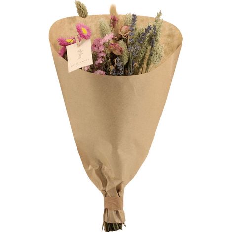 Lot de 6 Bouquets de Fleurs Séchées Champêtres Roses 60 cm - Ø 25 cm - PANGIVO
