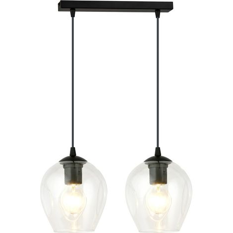 Lampada a Sospensione Istar, Acciaio verniciato a polvere, Vetro, Nero, 40x100x14 cm (1/4)