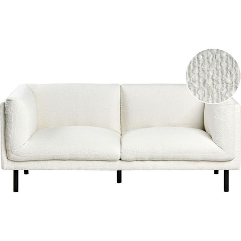 Sofa 2-Sitzer VORGOD Bouclé Cremeweiß