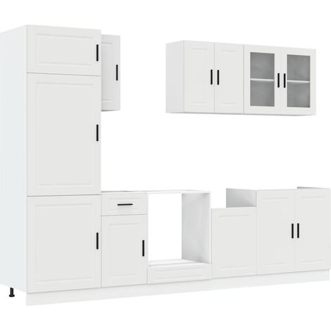 Maison Exclusive - Set Mobili da Cucina 8 pz Porto Bianco Legno Multistrato