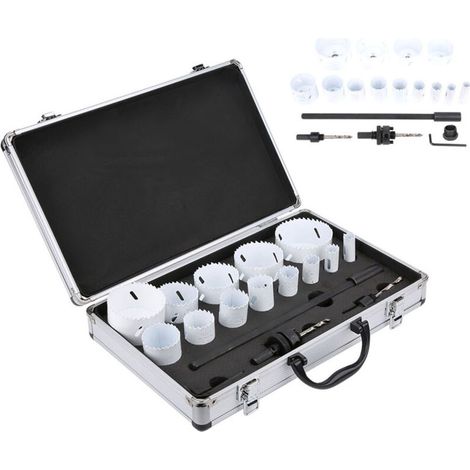Rosvola 16pcs Coffret de Scie Cloche HSS Bi-métal, lame scie metal Ø16-76mm avec boîte en plastique, pour acier inoxydable PVC Panneau Plastique Bois (1/5)